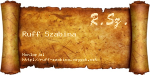 Ruff Szabina névjegykártya